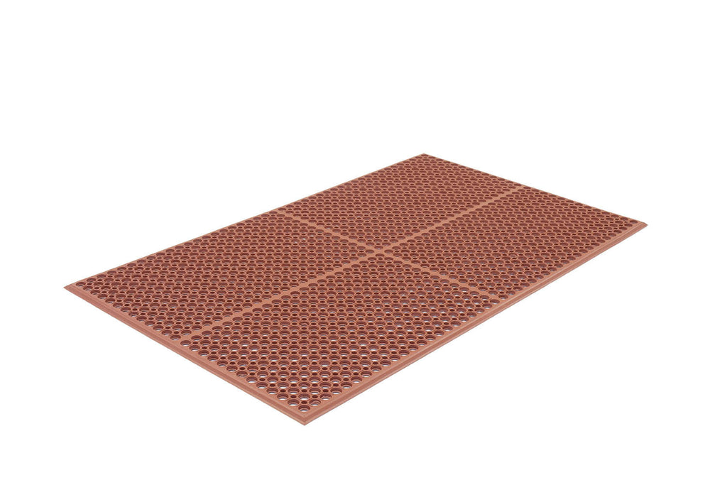 Serve Secure Red Rubber Floor Mat - Anti-Fatigue, Grease-Resistant